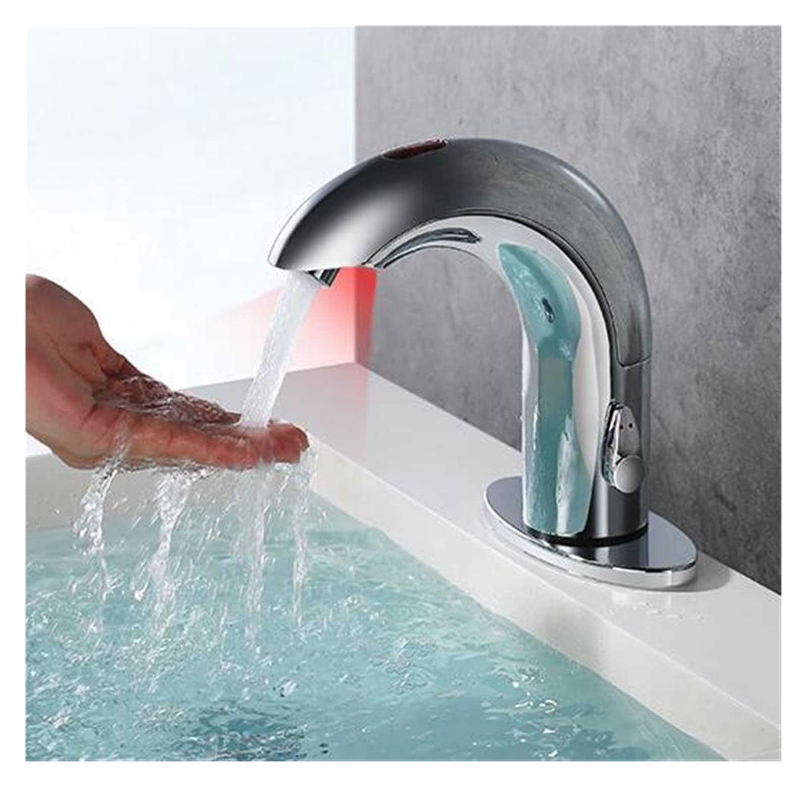 Mitigeur lavabo blanc FIDEMM en laiton avec capteur de température eau chaude froide