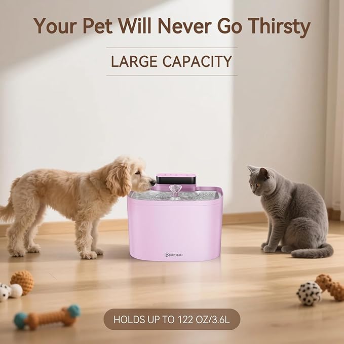 Fuente de Agua para Gatos BELLKASPET, Inalámbrica con Batería, 3.6L miniatura 8