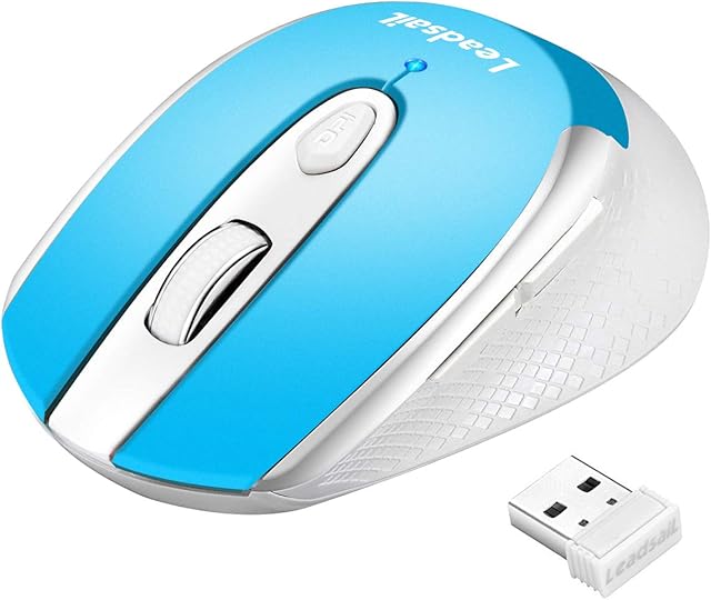 Wireless Mouse for Laptop Silent Cordless USB Mouse Wireless Optical Computer Mouse, 6 Buttons, AA Battery Used,1600DPI with 3 Adjustable Levels for Windows 10/8/7/XP/Mac/Macbook Pro/Air/HP/Acer