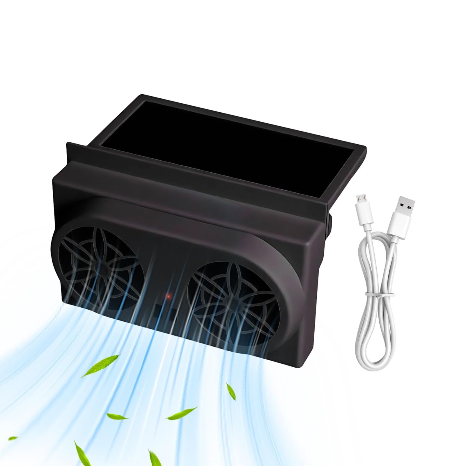 Manolyee Ventilatore Auto ad Energia Solare, Ventola Di Scarico Per Auto A Risparmio Energetico, Portatile Ricaricabile con Funzione Rinfrescante per Furgone Viaggi Esterni