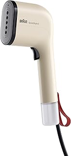Braun QuickStyle 3 GS3012BG, kompakter und leichter Steamer, Dampfglätter mit schneller Aufheizung, Dampf 20 g/min, abnehmbarer 70 ml Tank, hitzebeständige Tasche, 1100W, Beige