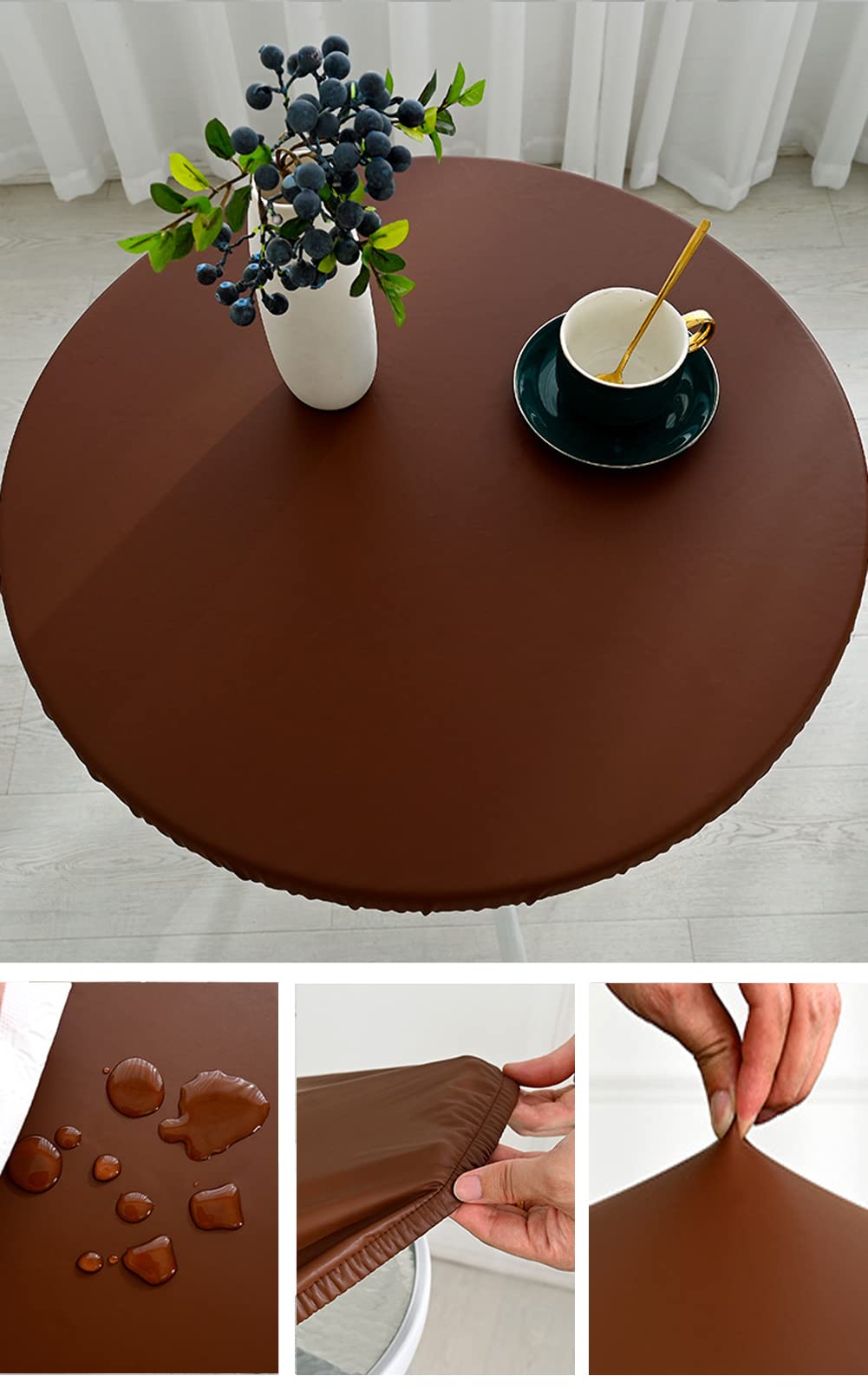 Elastische Gartentischdecke Aus Wasserdichtem Lederimitat – Grau 70x120 Cm, Abwischbar & Rutschfest