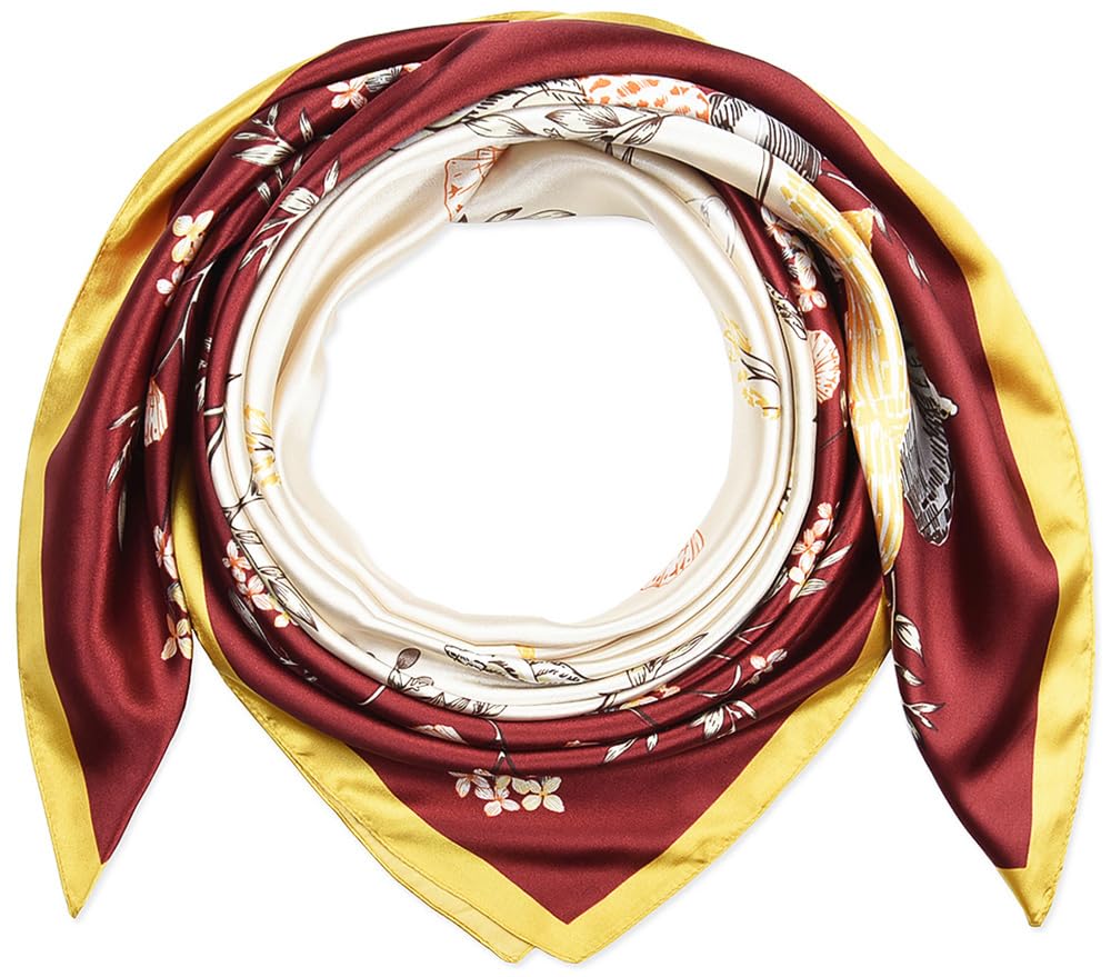 corciova 35x35 Large Square Satin Hair Scarf for Women – Silk-Feel Head Wrap, Night Protection, Fashion Bandana & Headscarf