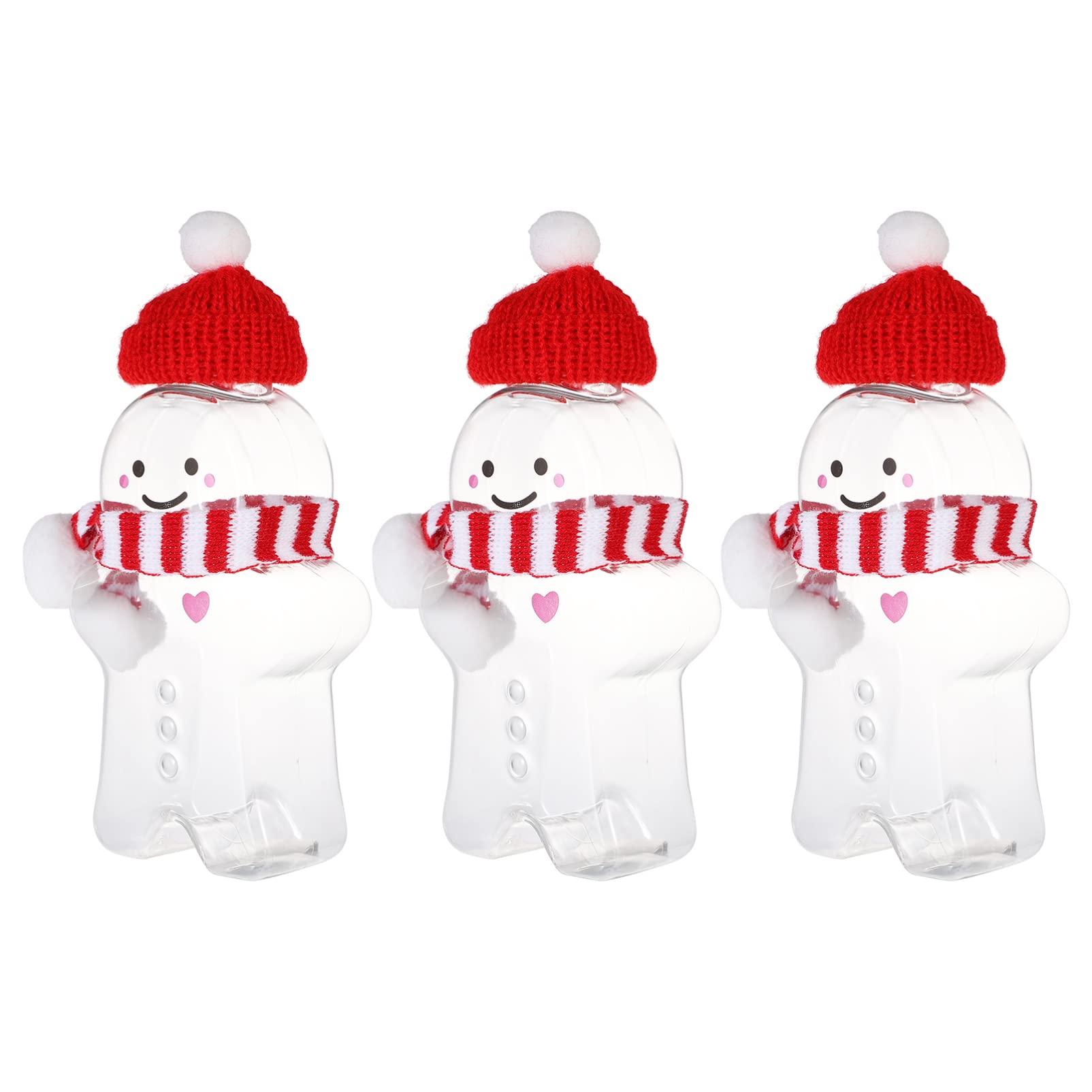 Gadpiparty Set di 15 bottiglie di Natale per biscotti, barattoli di plastica per succhi di frutta con coperchio, bottiglie per bevande di Natale, bottiglie di acqua di Natale, bottiglia di messaggio,