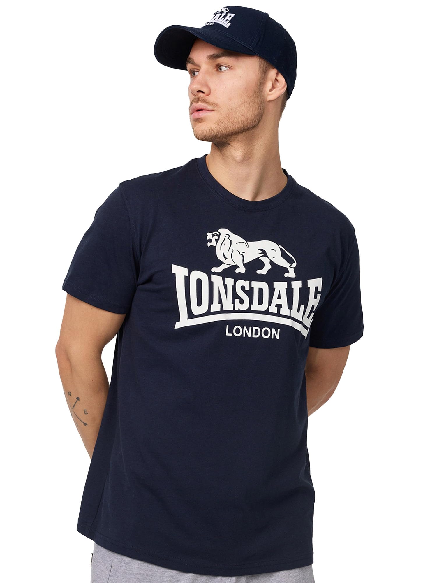 Lonsdale Men's Logo T-Shirt - Navy, XX-Large