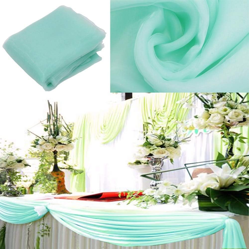 Party Decorations Mint Green Sheer Swag DIY 5m*1.35m Sheer Organza Swag DIY Fabric Wedding and Christmas Decoration