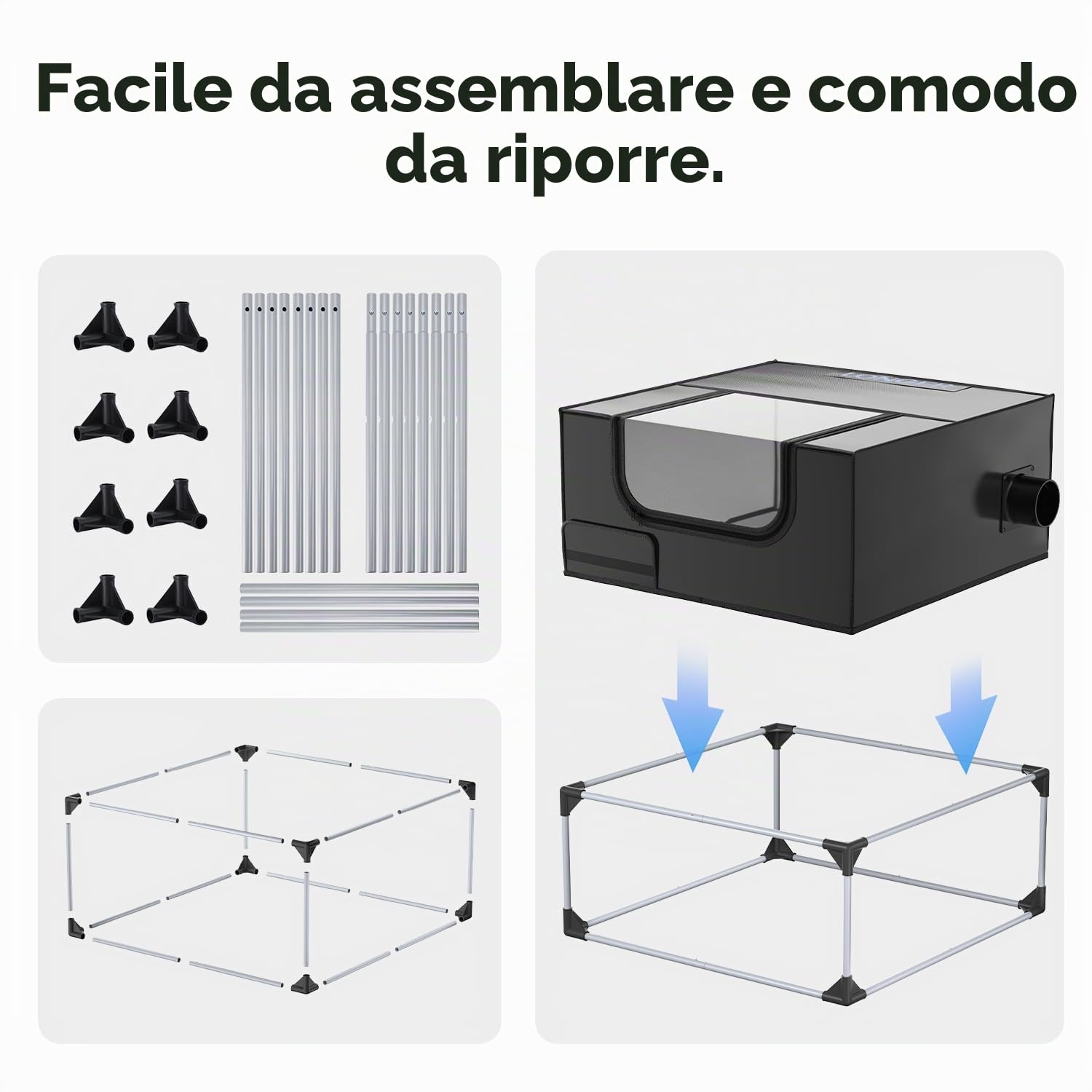 LONGER Copertura protettiva con ventilazione, 69,9 x 69,9 x 30,0 cm Copertura protettiva per macchina da taglio laser per la maggior parte delle macchine per incisione laser Isola contro fumo e odore