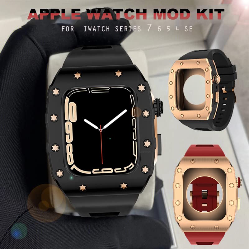 Kit de modification Apple Watch 45mm boîtier agate luxe métal - 2
