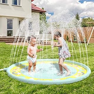 Anpro Sprinkler pad & Splash Play Mat 68" Sprinkler for Kids Outdoor Water Toys Fun for Toddlers Boys Girls Children Unicorn theme Outdoor Party Sprinkler Toy Splash Pad