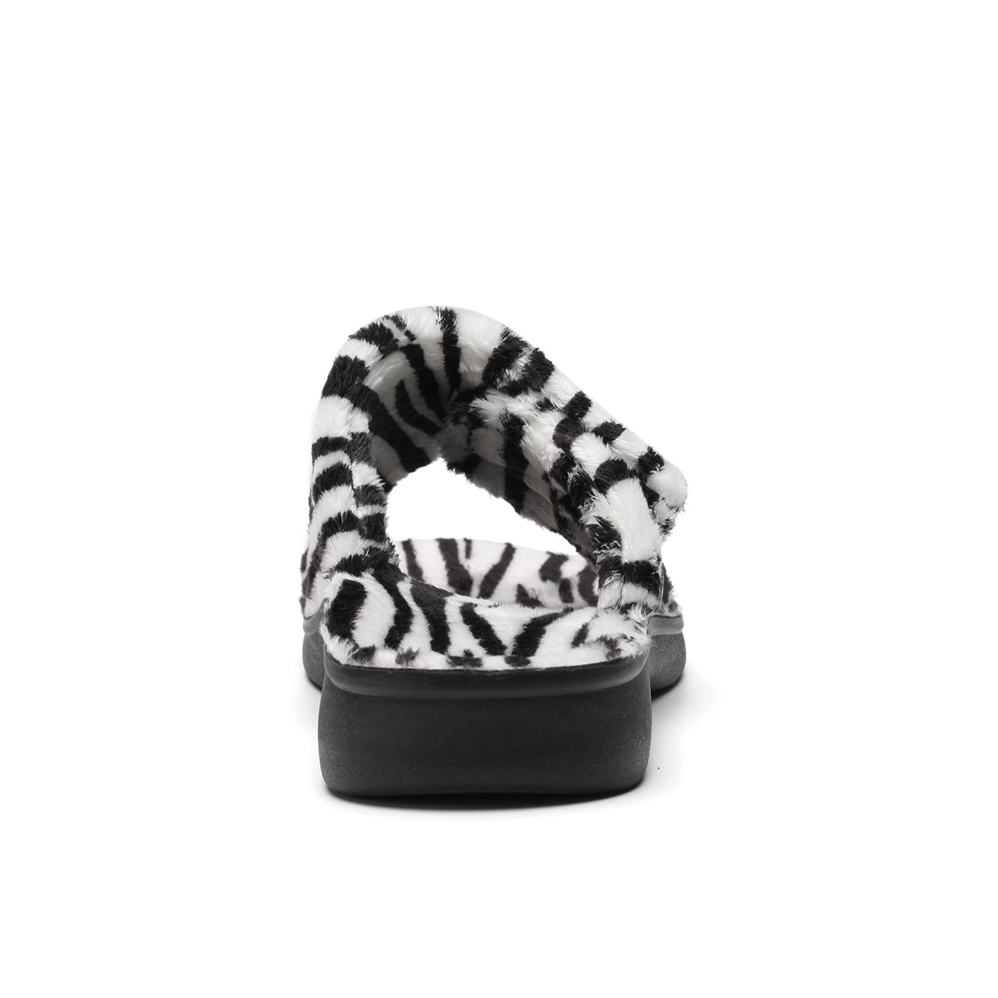 SOLLBEAM Fuzzy Hausschuhe mit Fußgewölbeunterstützung, orthopädische Fersenschalen, Sandalen für Damen