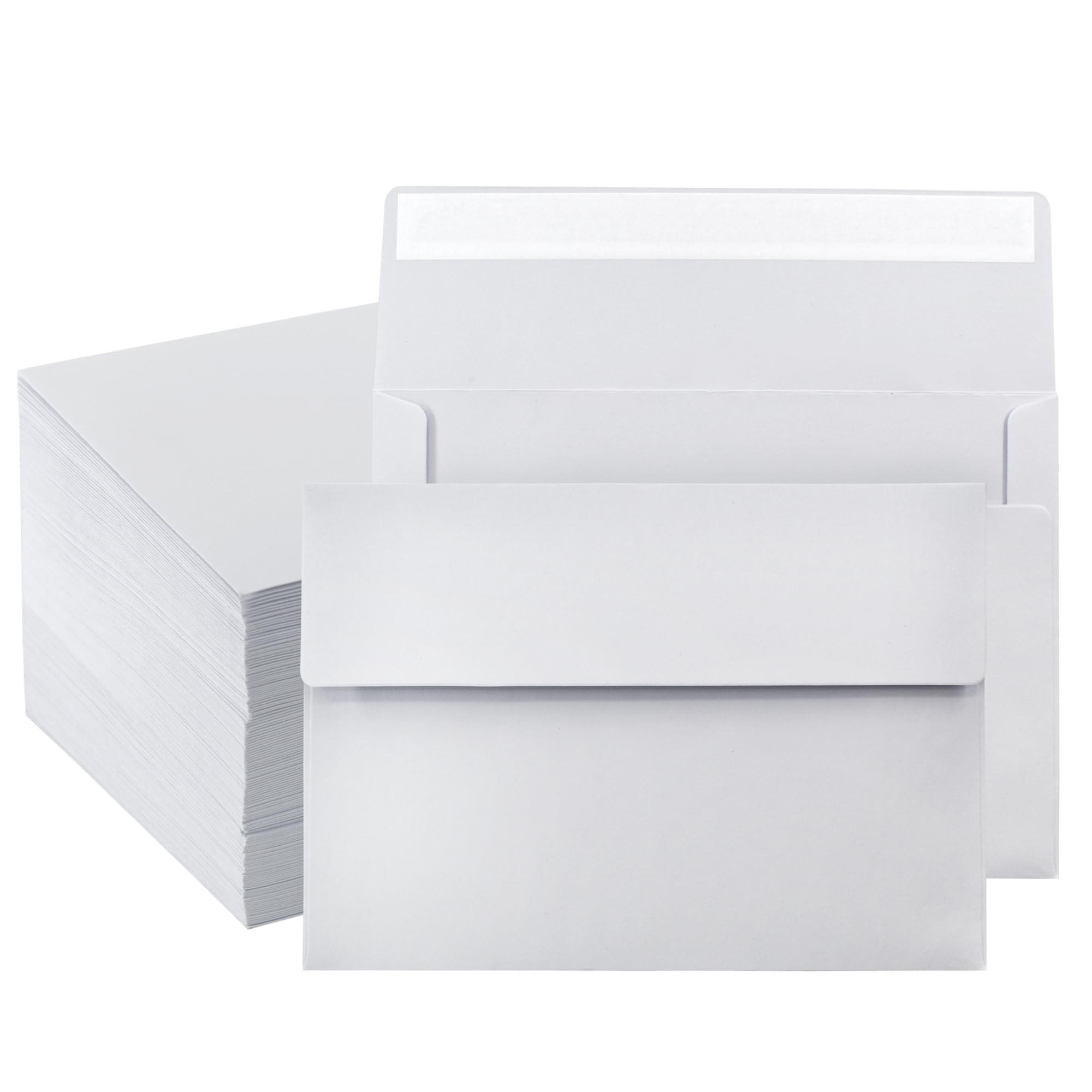 VANRA Paquete de 150 sobres de invitación A7 para tarjetas de felicitación de 5 x 7 pulgadas, sobres blancos A7, solapa engomada a granel para invitaciones de boda