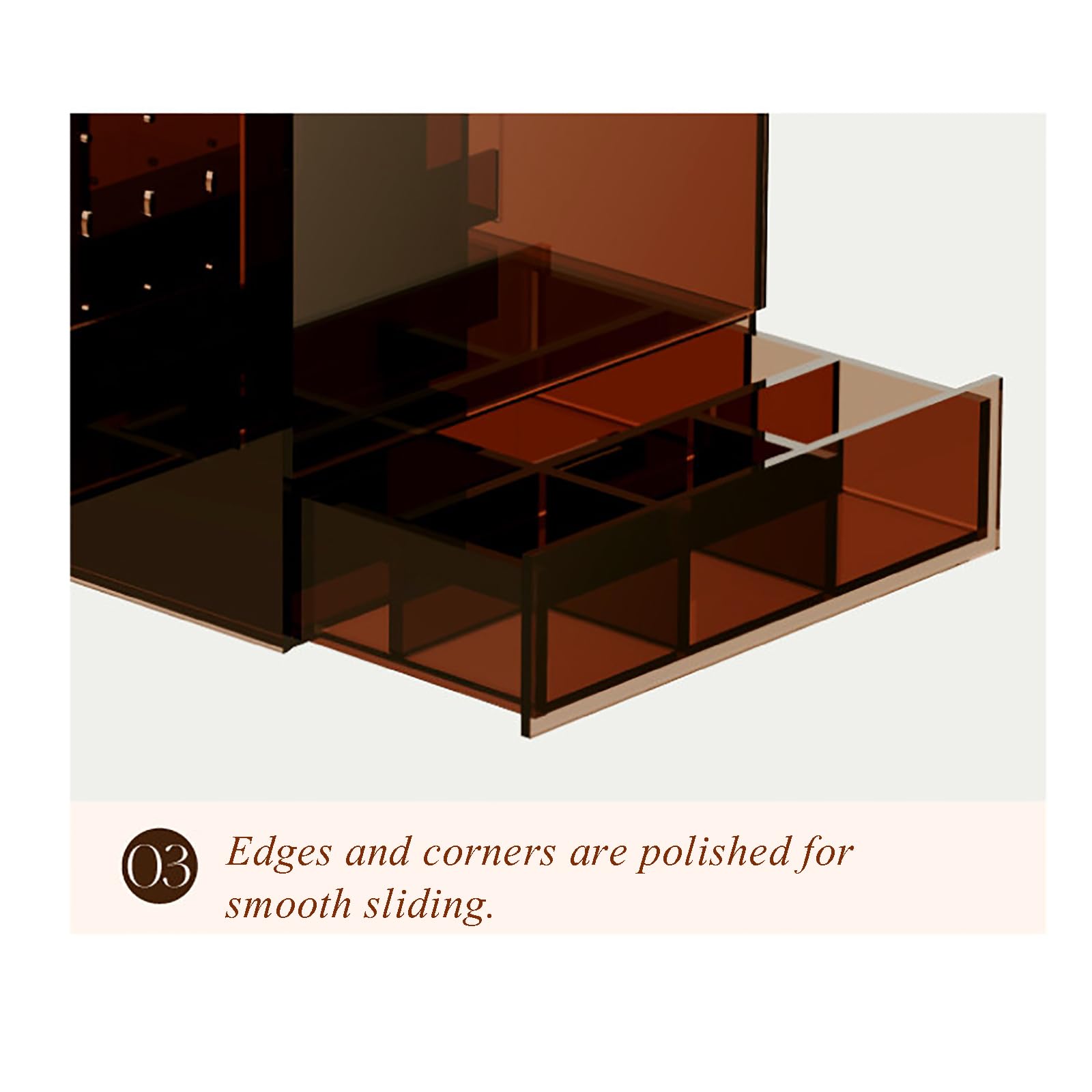 Organizador De Joyas De Acrílico con Espejo, Caja De Almacenamiento De Joyas con Soporte para Collares, Expositor De Pendientes, Bandeja Y Cajón para Anillos