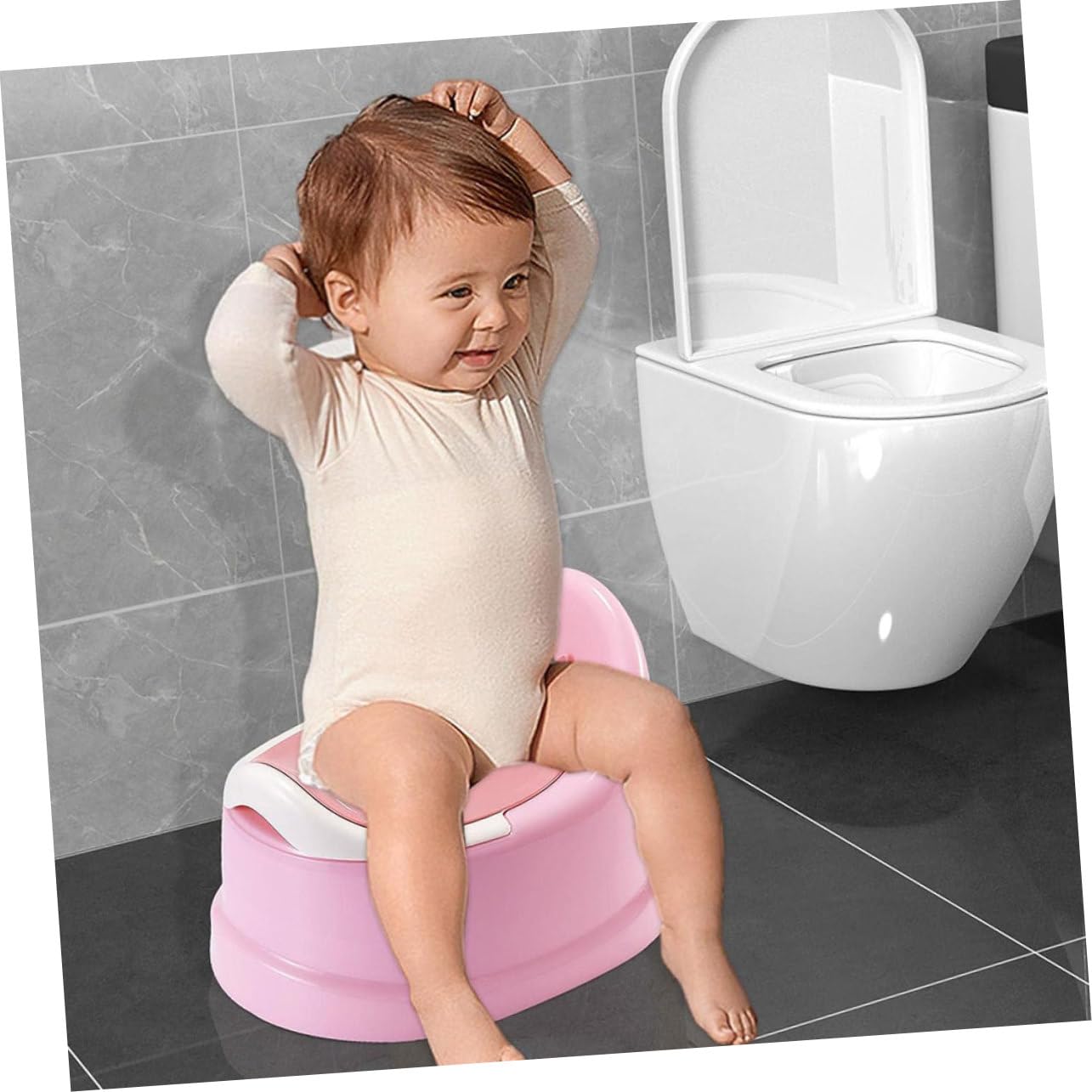 Asiento de Inodoro para Niños Rosa Pp, Orinal Portátil de Entrenamiento