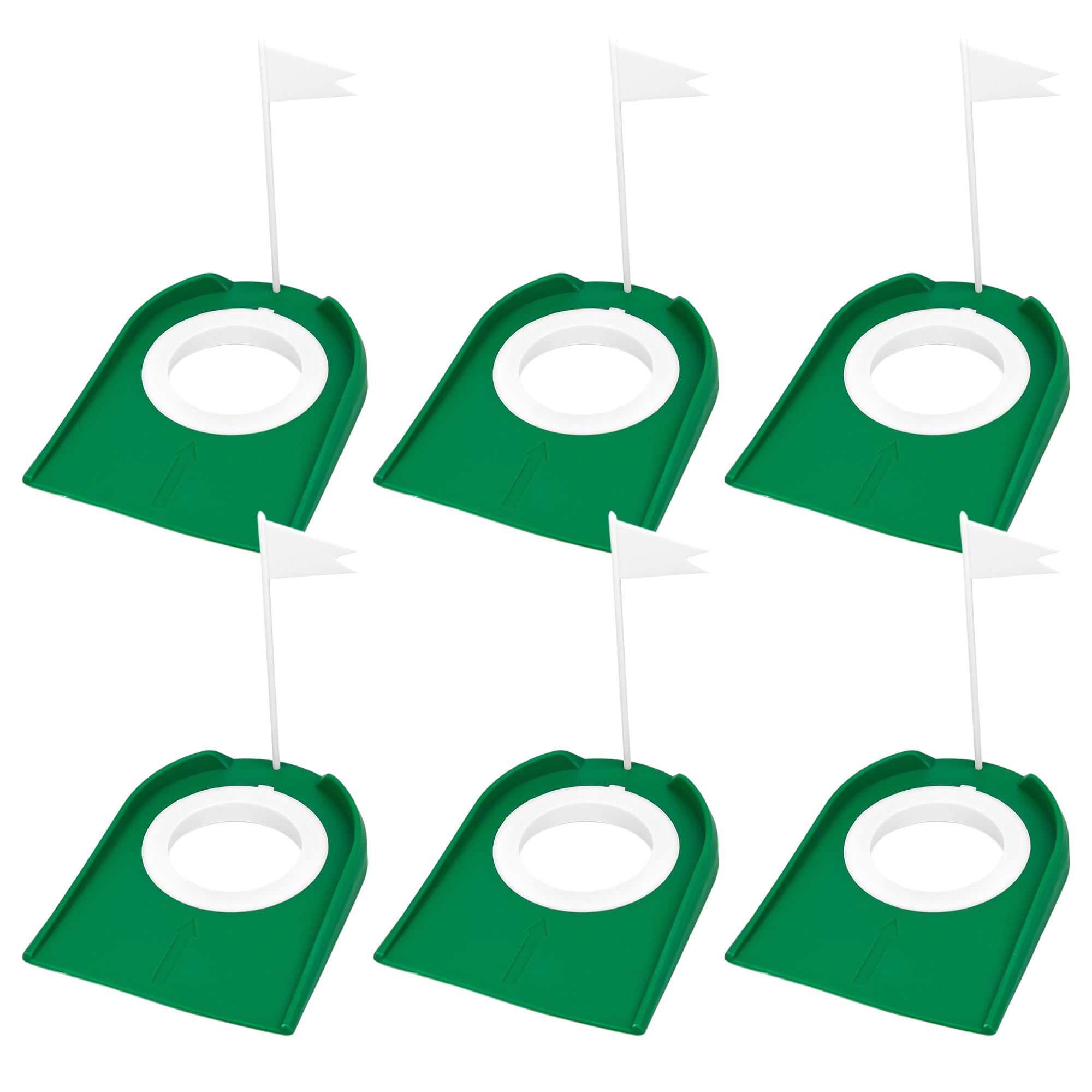 AZKEEGREY 6 Pack Golf Putting Cup and Flag, Golf Putting Hole Cup with Flag for Outdoor Indoor Yard Lawn Practice Training