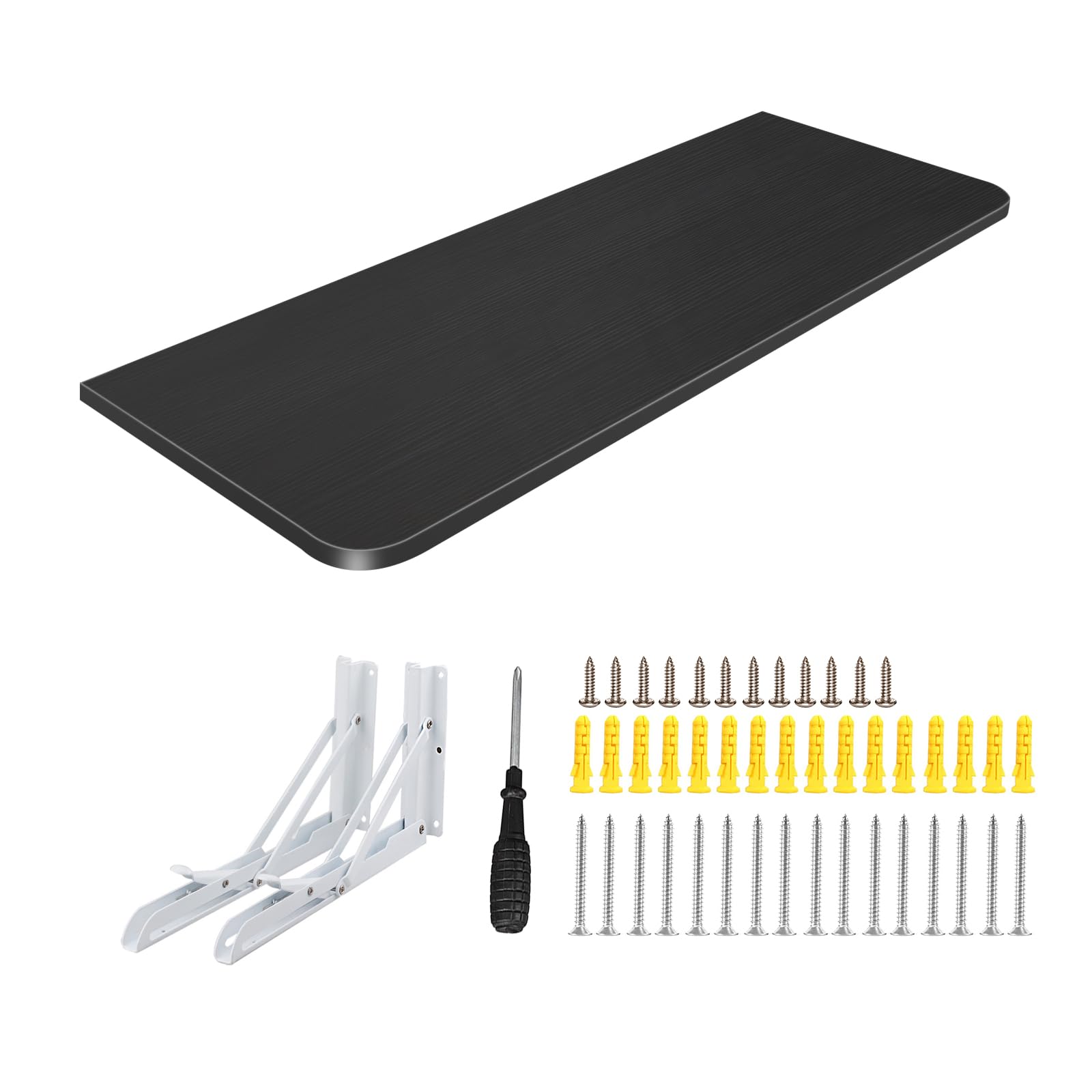 Mesa de pared abatible mesa de cocina plegable mesa con solapa para niños mesa plegable de pared mesa de comedor con soportes para ahorrar espacio (nero 80 x 50 x 1 6 cm)
