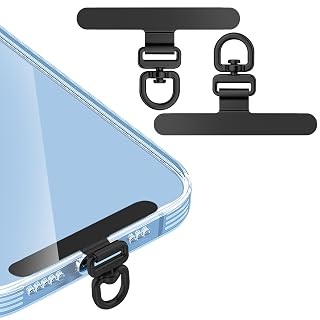 ZXZone Metal Phone Tether Tab, Anti-Scratch, Metal Phone Patch, Universal Cellphone Lanyard Pad for Full Phone Cases, 2 Pieces (XS-Black) - Amazon product rated Grade B