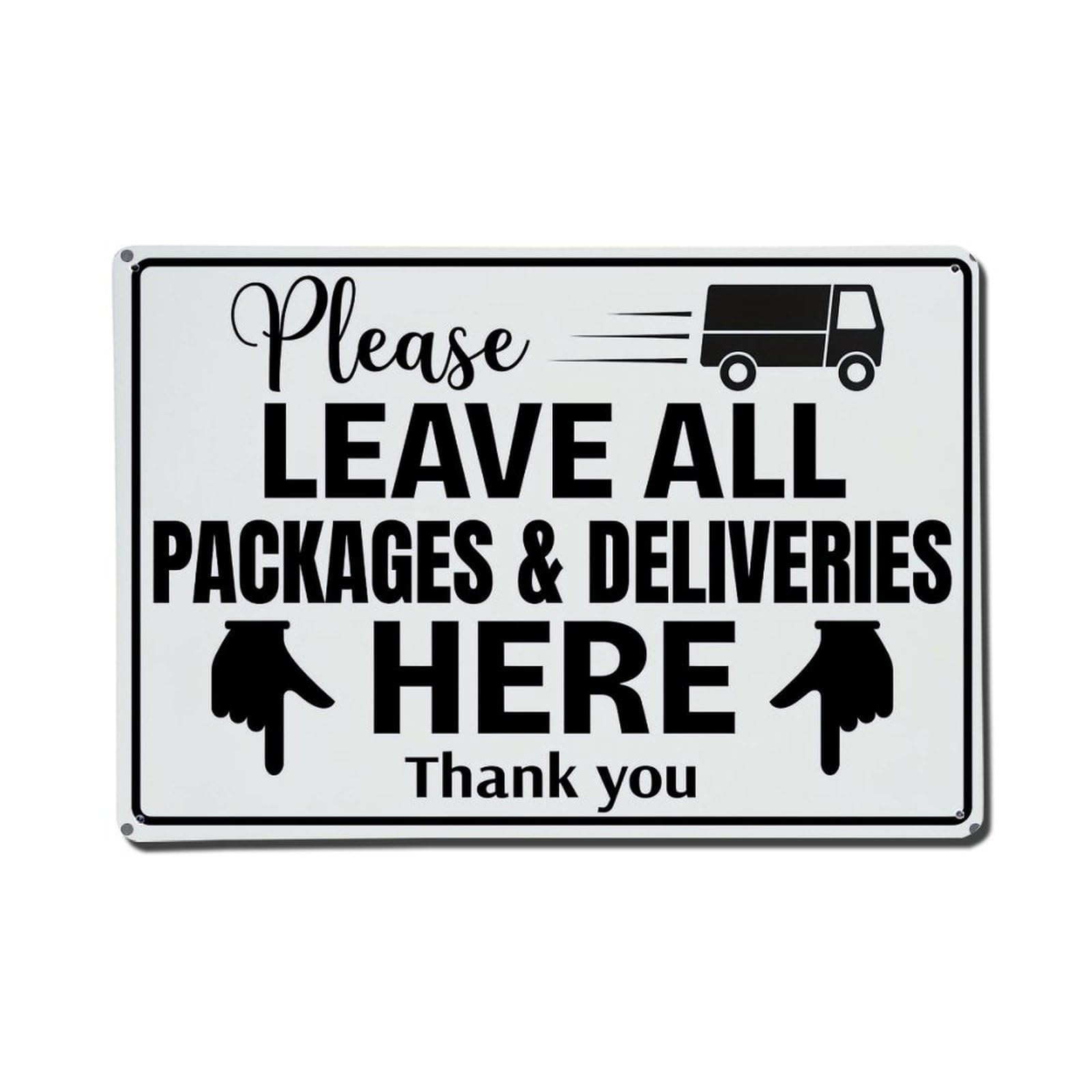 Jdfenggu Vintage Please Leave All Packages Here Retro Metal Tin Sign, Metal Poster For Bar, Home, Man Cave, Kitchen, Laundry Room Art Decor 8X12 Inch