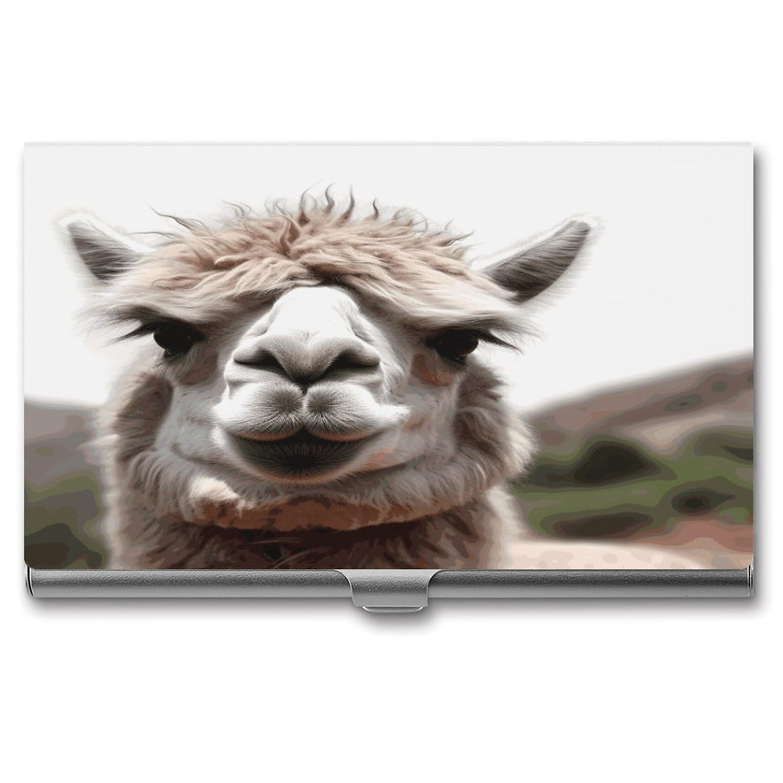 Porte-cartes de visite amusant anti-corne en métal léger avec fermeture à boucle stable