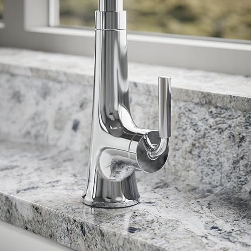 Vista 68 de KOHLER 23765-CBL Tone - Grifo de cocina semiprofesional, negro mate/cromo pulido
