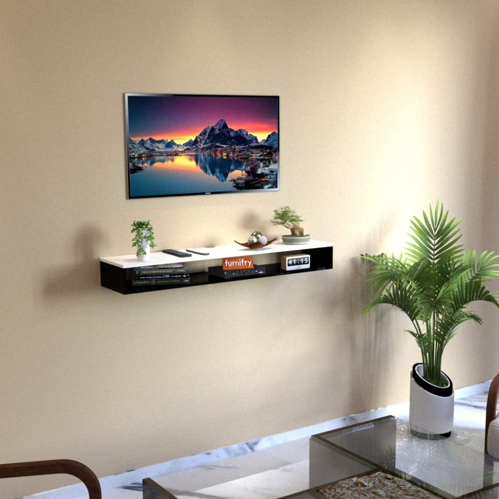 Buy Furnifry Wooden Wall Mounted Floating TV Stand/TV Entertainment Unit/TV with Rack