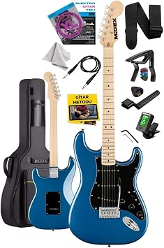 Midex RPH-30BL Maple Klavye Strat Kasa SSS Elektro Gitar Seti