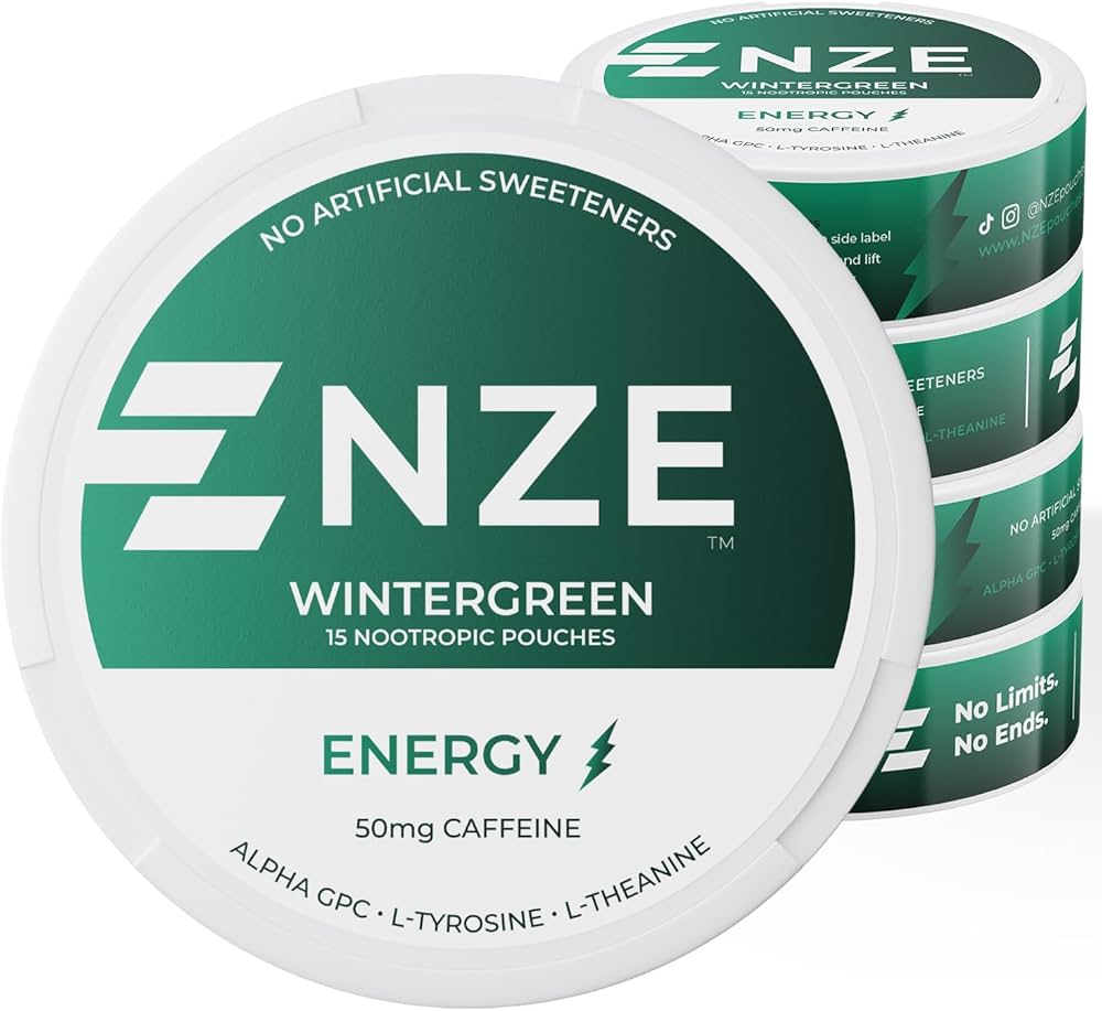 Amazon.com: NZE Caffeine Nootropic Pouches (Wintergreen) - Energy