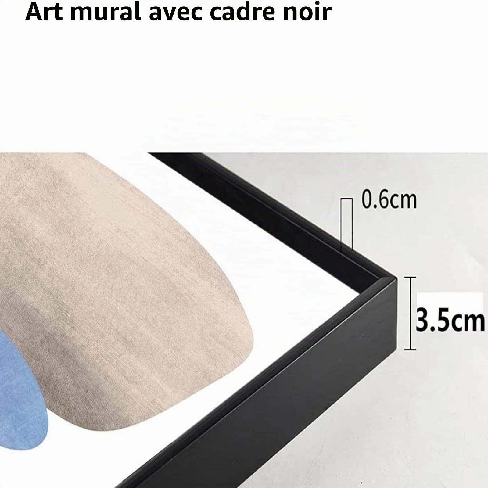 Peintures murales abstraites marron, impressions d'art mural à texture blanche, grandes images murales modernes sur toile orange pour salon 60x80cm (24x31 pouces) cadre noir