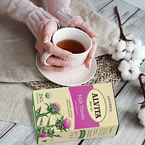 Alvita Organic Milk Thistle Herbal Tea - Made With Premium Quality Organic Milk Thistle Seeds, And Pleasant Delicate Flavor, 24 Tea Bags #TOP6