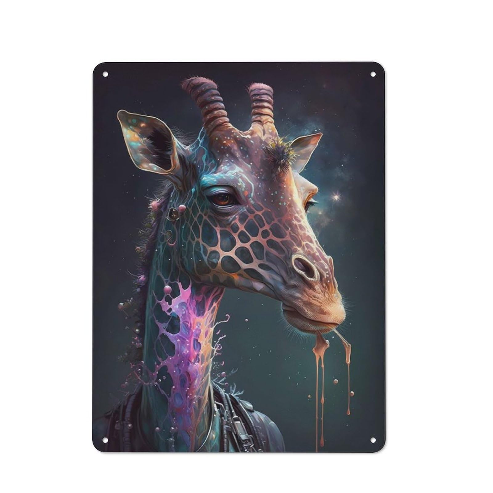 Junmoney Giraffe Mythical Rustic Tin Sign 40X30cm For Café Or Home Bar, Suited To Hospitality Decor Collectors