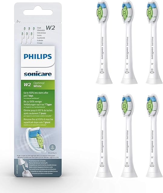Philips Sonicare Optimal White końcówki do szczoteczek,6 Sztuk (model HX6066/10)