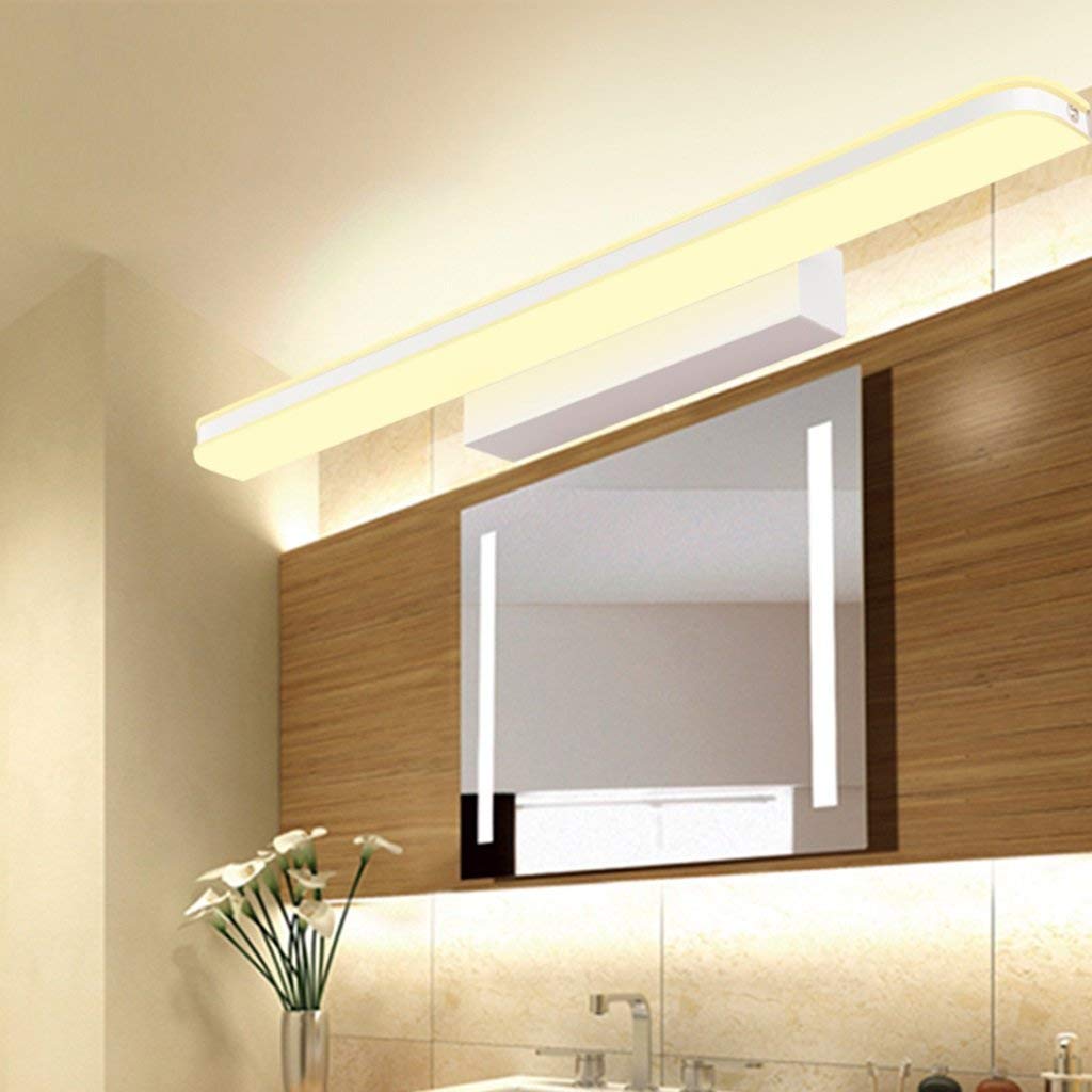 Lámparas de Espejo de Baño Lámparas Delanteras, Led Impermeable Anti-Niebla Baño de Baño Mirador Espejo Luz de Inodoro Iluminación de Iluminación de Pared/White Light 15W/80Cm