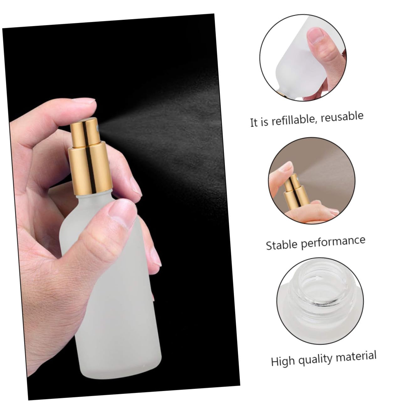 VALICLUD 4 piezas Botellas de Vidrio para Perfume Spray Recargable Portátil de Duraderas y Reutilizables para Aceites Esenciales y Fragancias