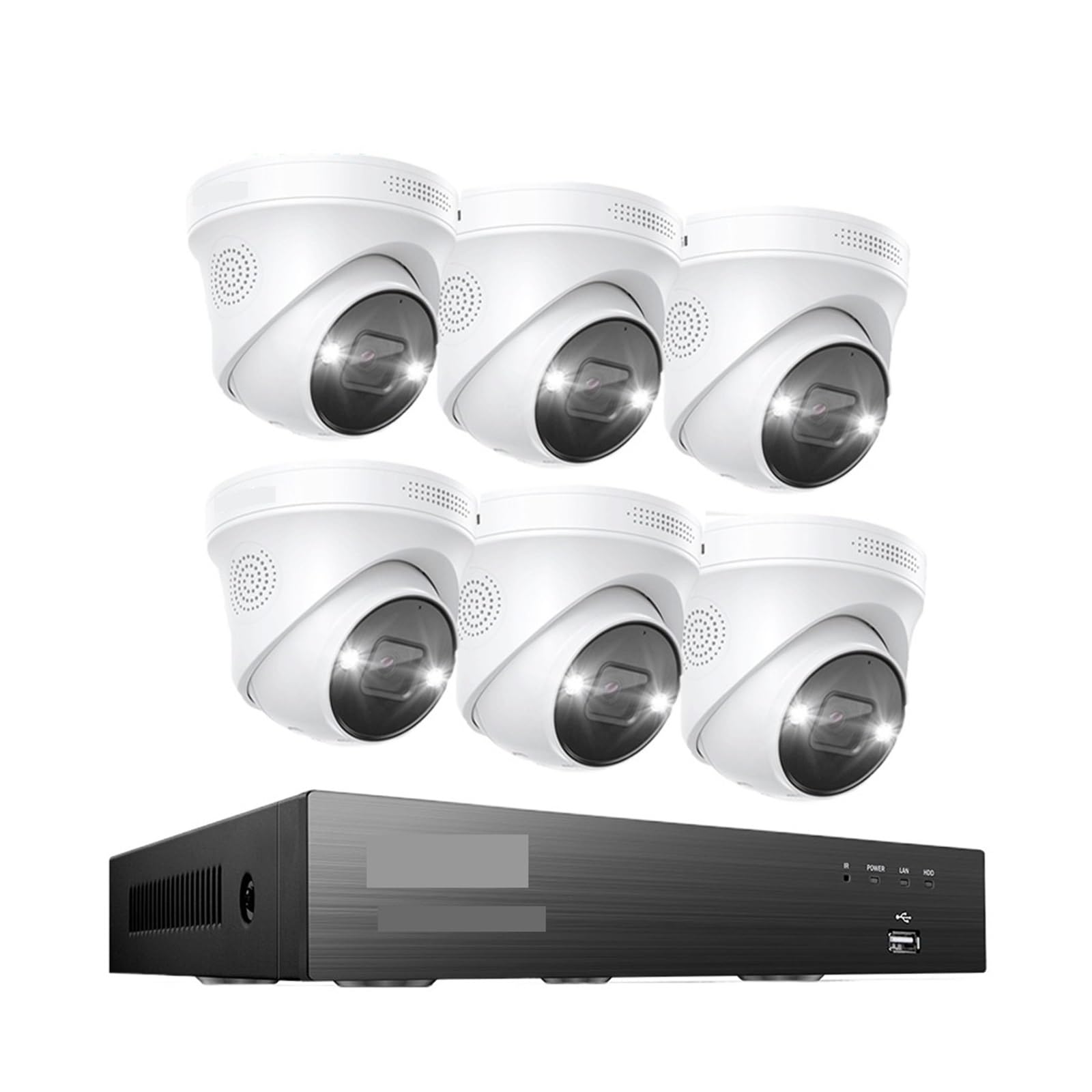 Zewnętrzne kamery bezpieczeństwa, System kamer monitorujących 8CH 4K PoE AI oszustwo twarzy 5MP 8MP pełnokolorowe noktowizyjne kamery IP zestaw bezpieczeństwa CCTV do użytku wewnątrz i na zewnątrz(2T,