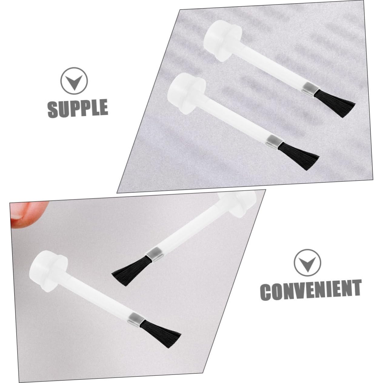 FOMIYES Manicure Brush Head 40 Pieces Nail Polish Brush Set for Nail Polish Applicator Small Portable