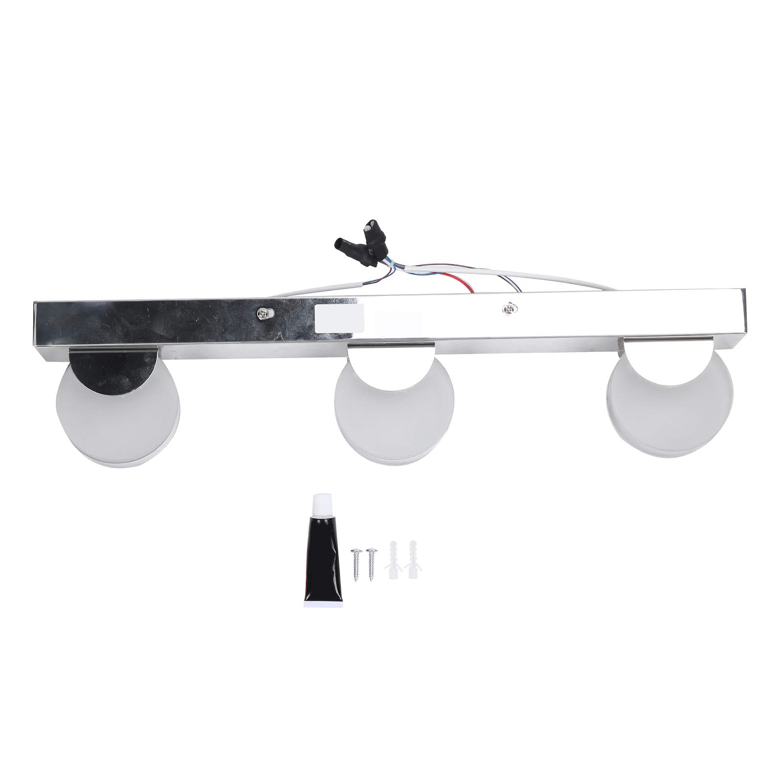 Wakects Lampada da Parete in Acciaio Inox PMMA Specchio Luce Frontale 9W 4000K 104F Testa Orientabile per Bagno Toilette Toeletta Soggiorno Camera da Letto