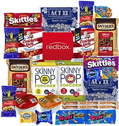 Ultimate Movie Night Care Package Full of Delicious Snacks and Redbox Rental Code