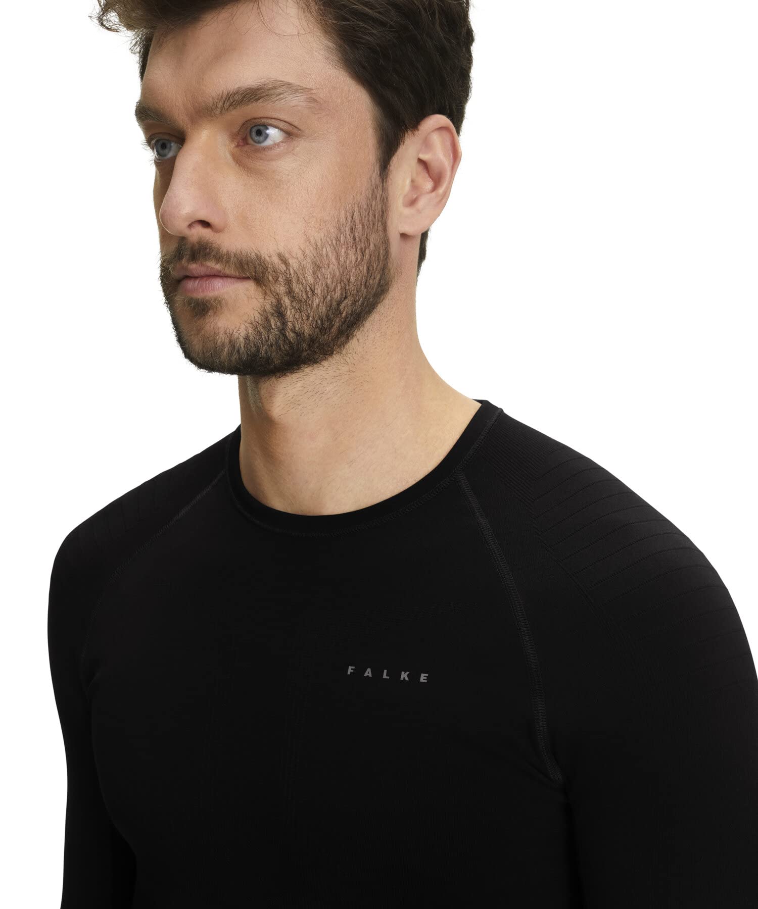 FALKE Mężczyźni Warstwa podstawowa (góra) Maximum Warm Round Neck M L/s Sh materiał funkcyjny szybkoschnące termoaktywne 1 Sztuka, Czarny Black 3000-O, S