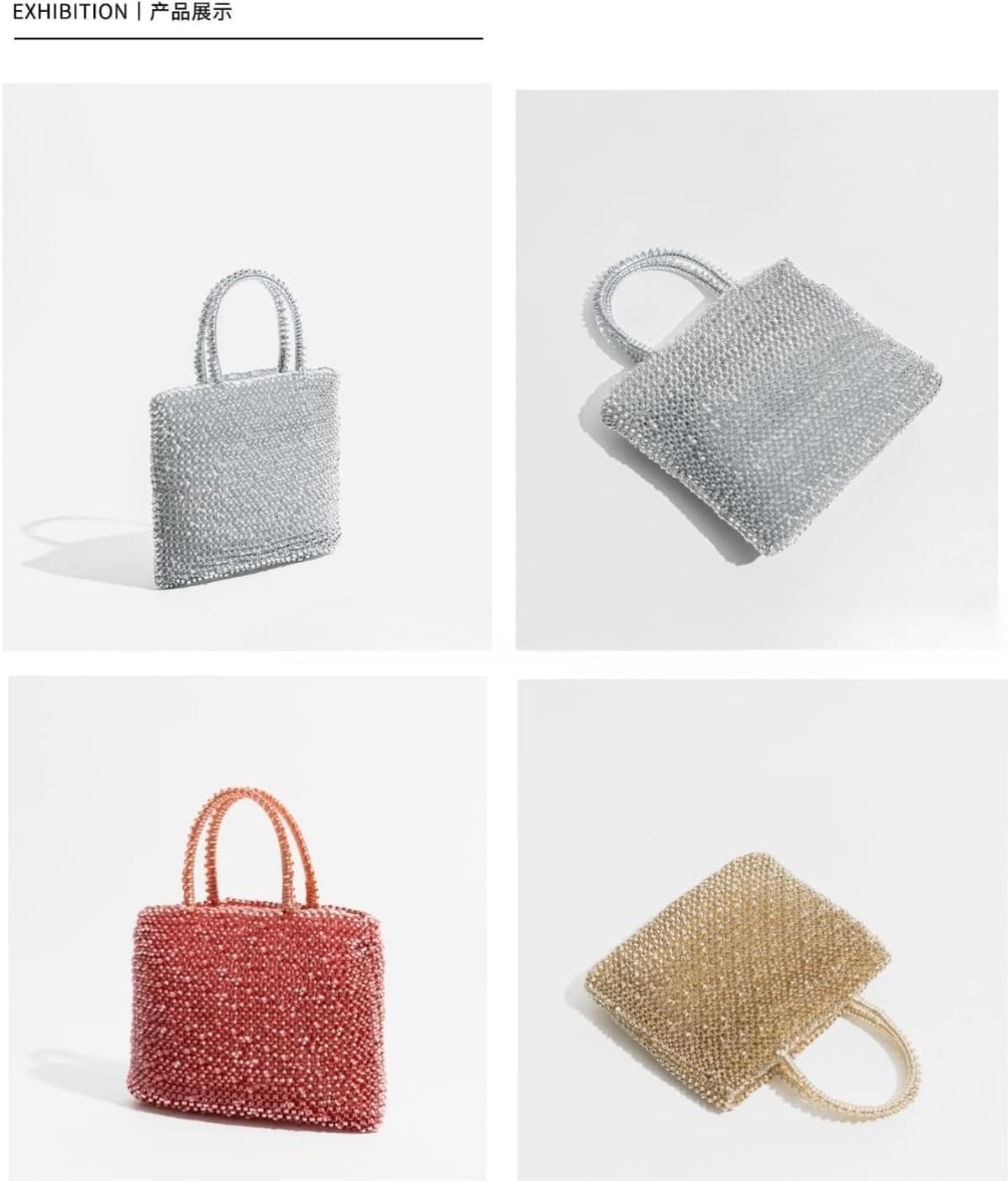 [Auyyhui] ギフトにも適した シルバー ワイヤーバッグ レディース用 織りクロスボディ ミニバッグ 普段使い・旅行・パーティ