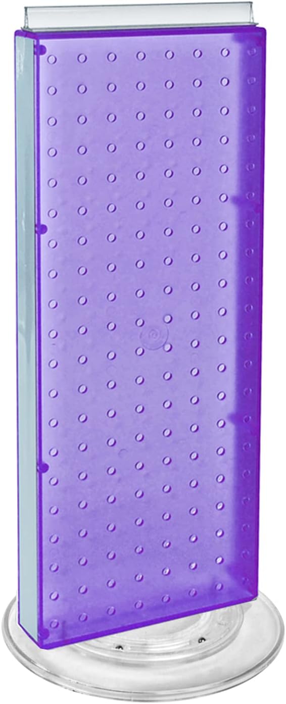 Azar 700508-PUR 8-Inch W by 20-Inch H Revolving Purple Pegboard Counter Unit, Purple