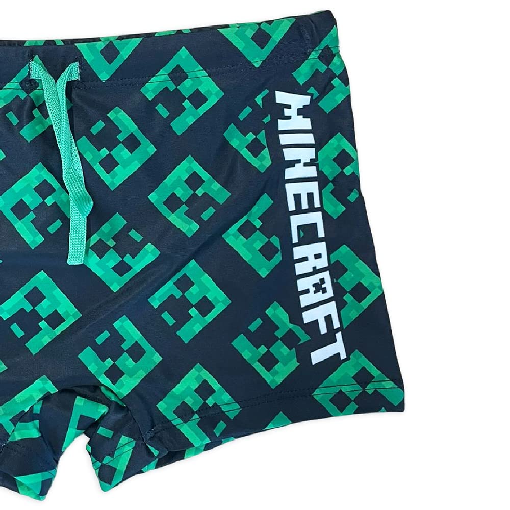 Costume Enfant Minecraft - Costume de Natation - Maillot de Bain garçon - Costume Piscine Enfant - Maillot de Bain Minecraft [Steve Monsters]