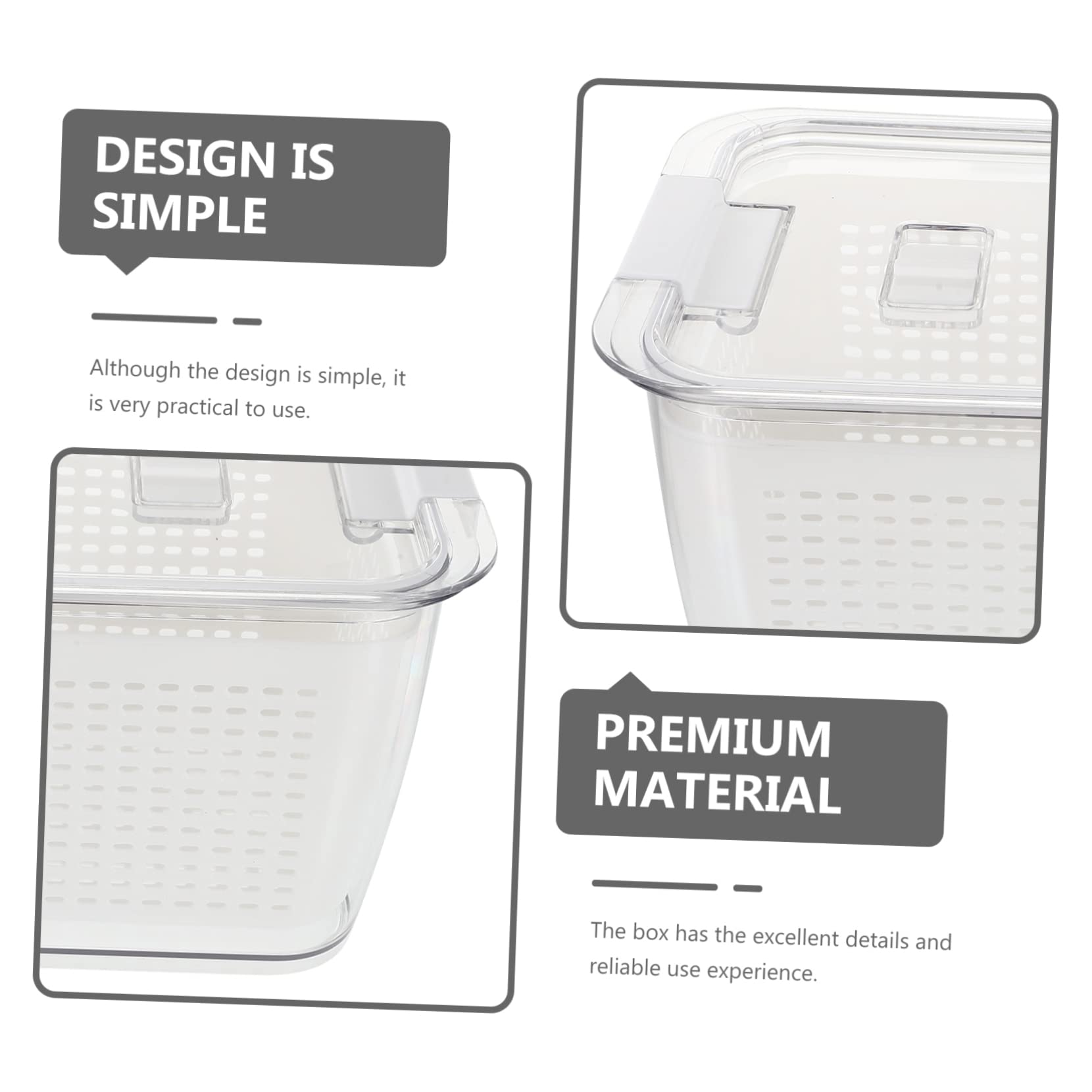 LIFKOME 1set Scatole Per Frutta e Verdura Con Drenaggio Contenitori Per Frigo Con Chiusura Ermetica Per Conservazione Materiale Sicuro e Vari Formati Per Uso Casalingo