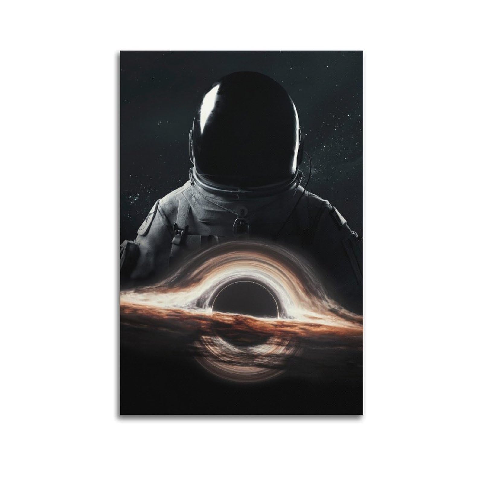 OKAHYS Black Hole Poster Astronaut Wormhole Decorative Painting Canvas Wall Artworks Picture 16x24inch(40x60cm)