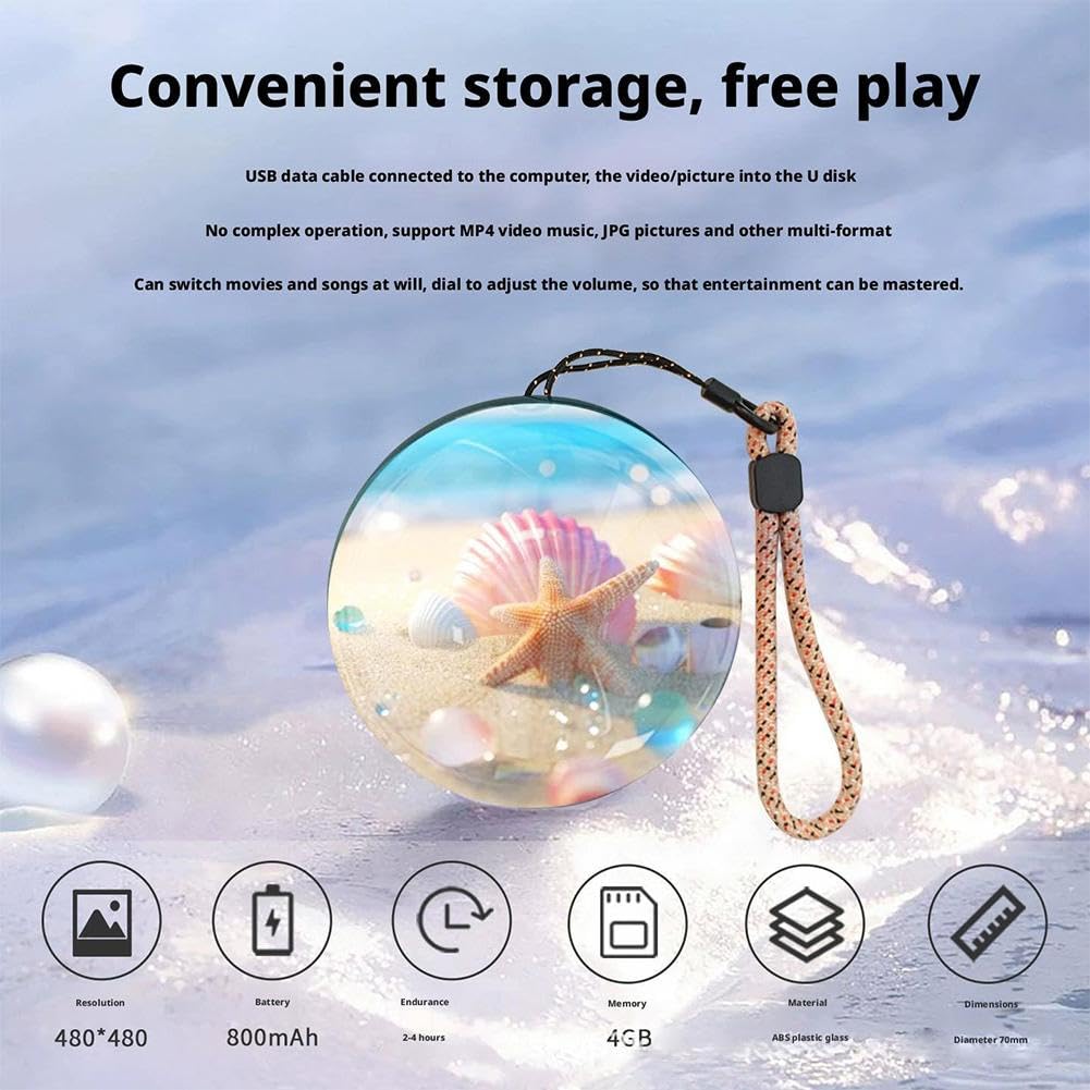 Album photo numérique boule de cristal 3D, affichage vidéo numérique en boule de cristal personnalisée, cadeau DIY avec écran électronique pour couples, animaux domestiques, albums de mariage