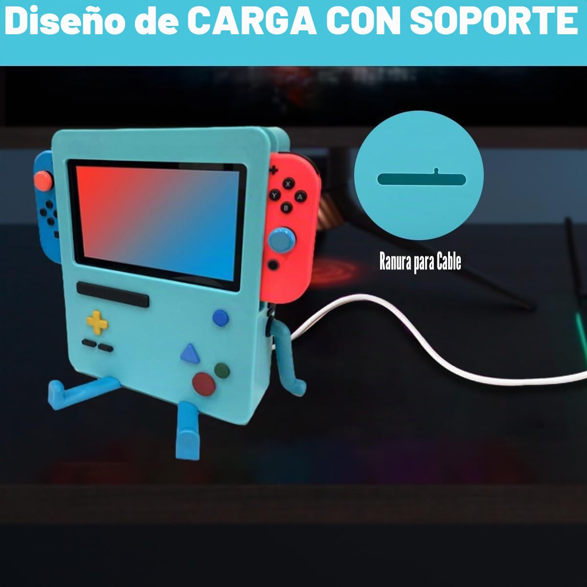 Funda rígida Protectora para Consola de Juegos de Dibujos Animados, Funda Protectora para Consola de Juegos, Funda Protectora para Switch, Soporte de Videojuegos portátil, Accesorio de Soporte