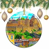 France Château Carcassonne Noël Arbre De Noël Ornement Décoration De Mariage Pendentif Suspendu Décor Ville Voyage Souvenir Collection