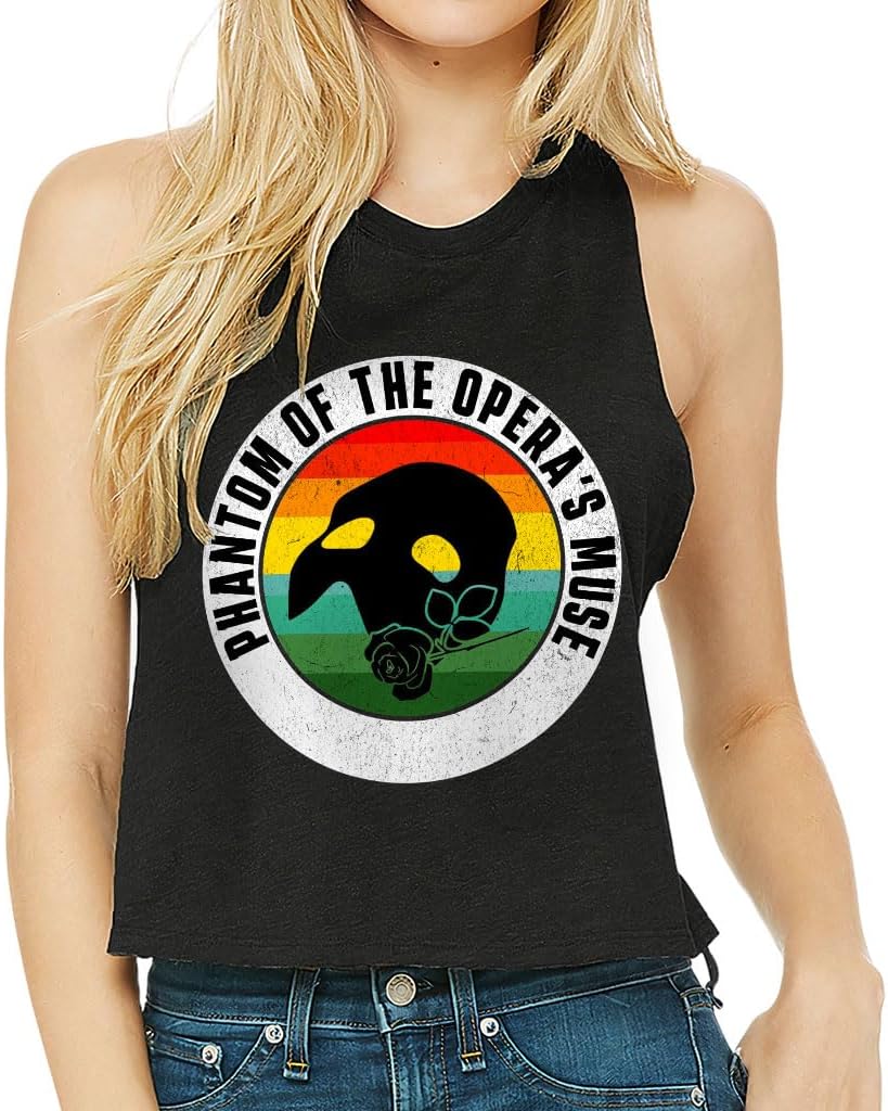 Phantom Racerback Cropped Tank - Rose Women's Tank - Retro Tank Top