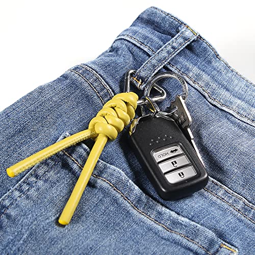 Image of Leather Key Chain Car Universal Unisex Key Chain with Removable Triangle Open Key Ring