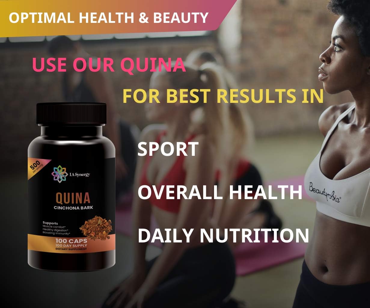 Quinine Quina Capsules 500mg, Cinchona Red Bark Natural Herbal Supplement, Leg Cramp Relief Tablets, Cramp Muscle Defense and Overall Digestive Health, 100 Pills - Image 3