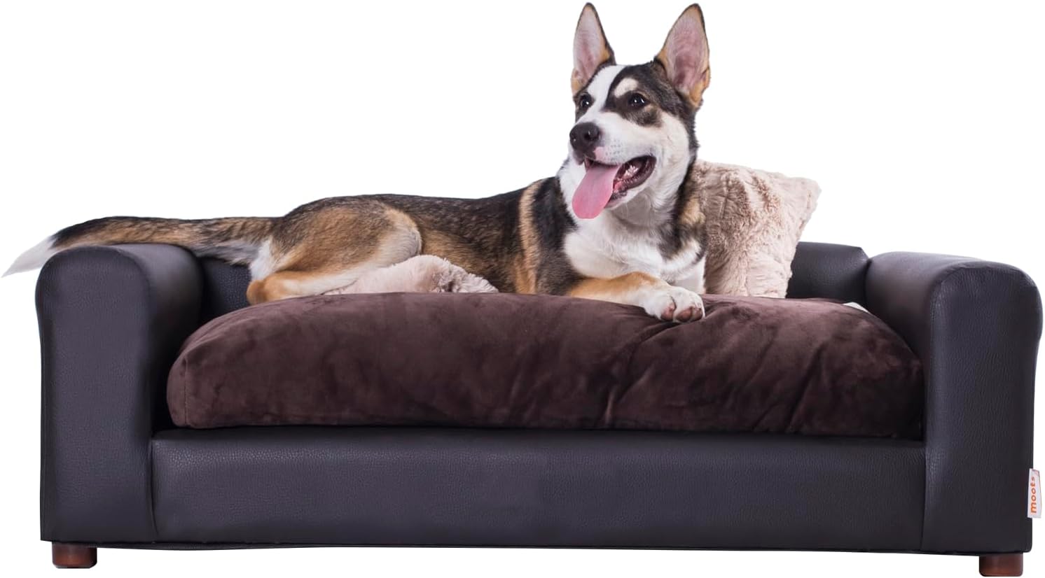 Premium Leatherette Pets Sofa, Espresso, Medium/Large