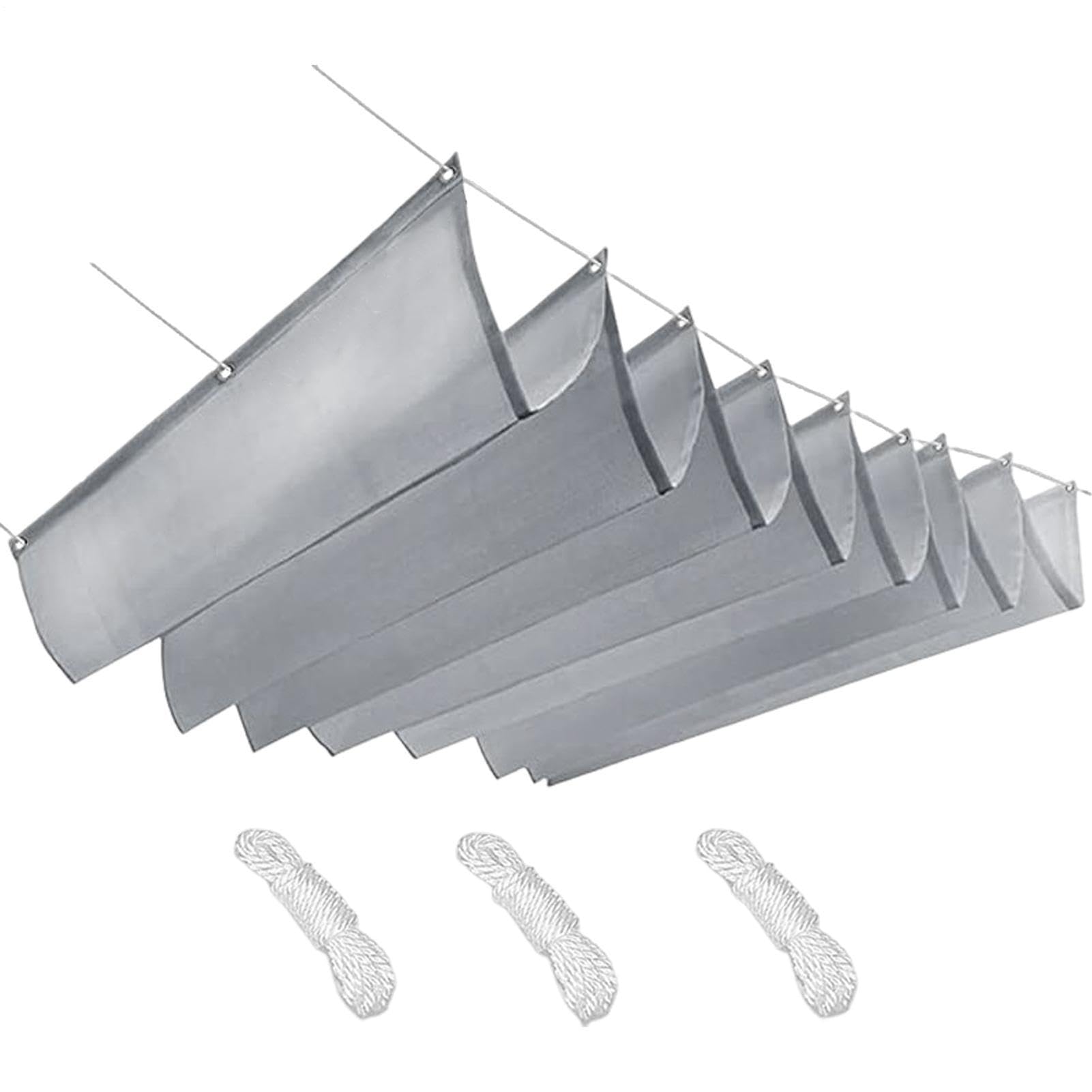 Voile d'ombrage ondulé imperméable et rétractable anti-UV pour terrasse et jardin